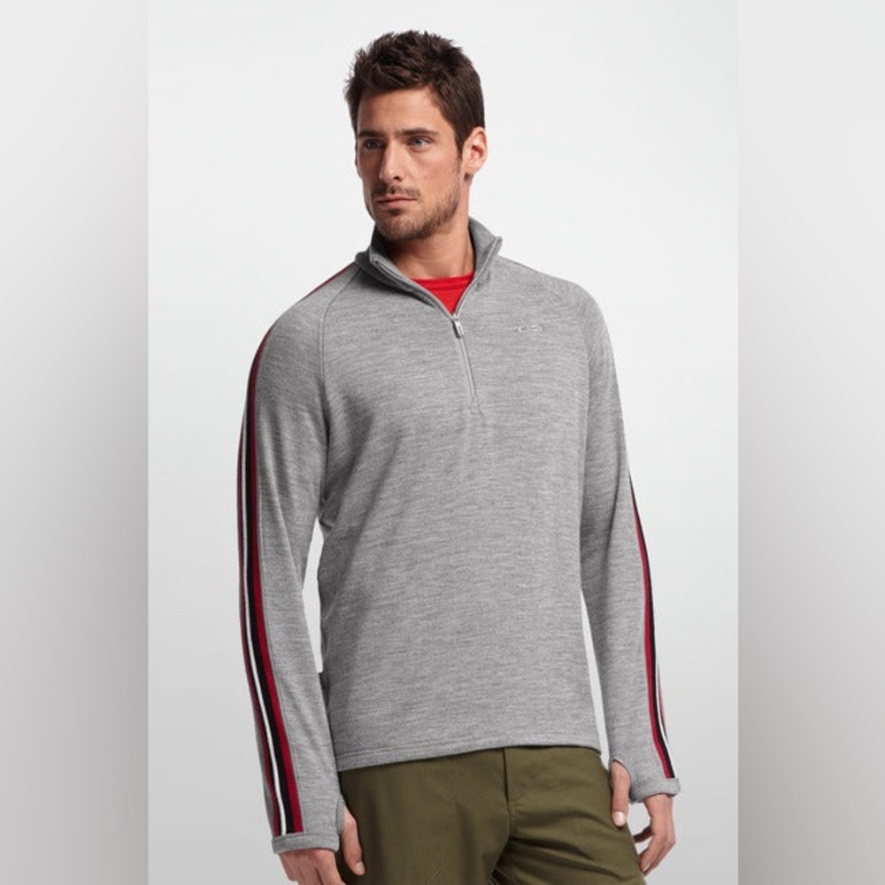 Icebreaker Men’s Coronet Zip Neck Sweater Grey Size Large